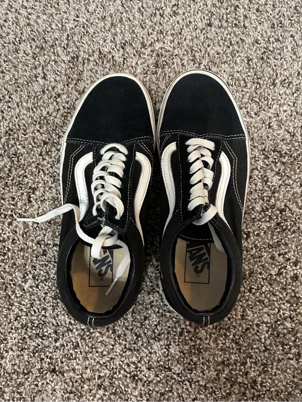 Vans Black and White Old Skool Low-Top Sneakers